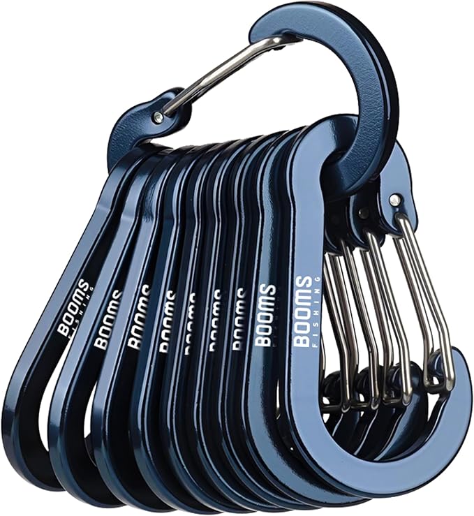 Booms Fishing CC5 Multi-Use Carabiner Clips, 10 Pack 2.7" Small Caribeener Clips by BoomsFishing