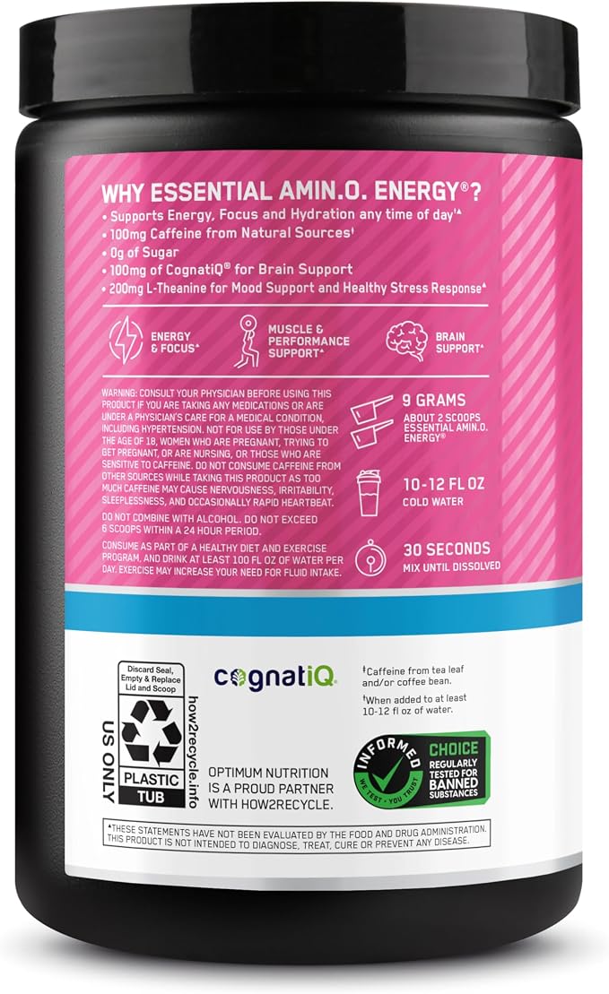 Optimum Nutrition Amino Energy Powder Plus Focus, - Image 14