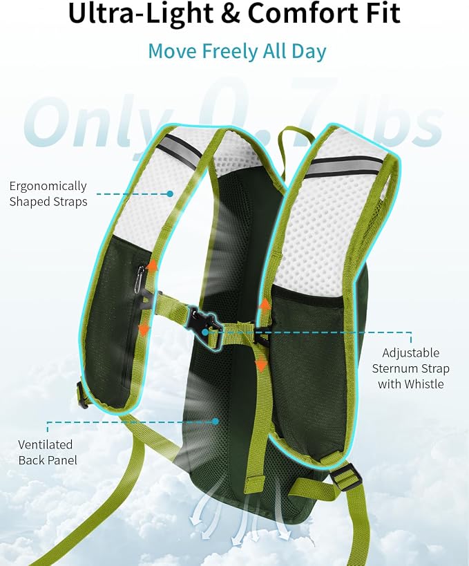 ECOHUB Hydration Backpack with 2L Water Bladder, Lightweight Running Hydration - Image 2