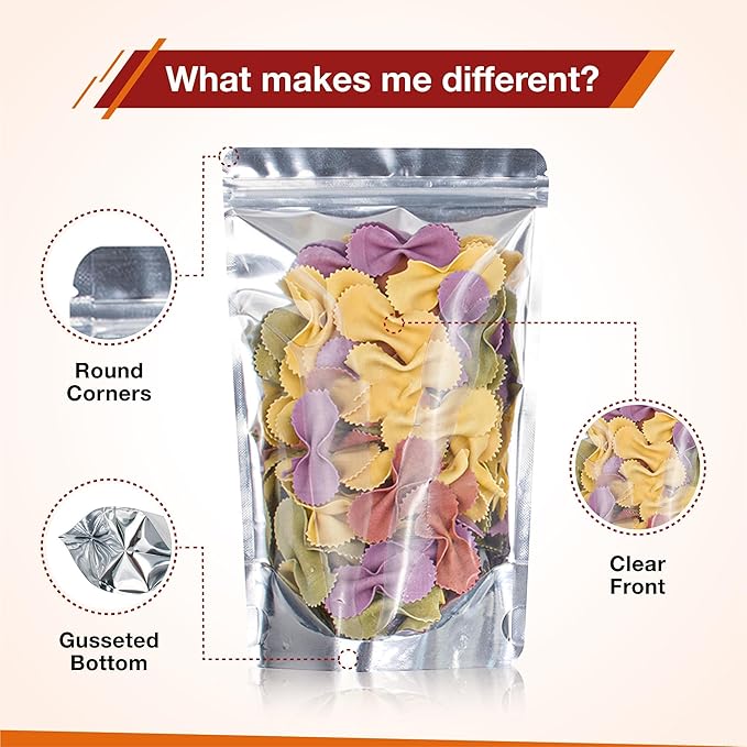 BELLE KR® 5x8 Mylar Bags with Window Stand Up - Image 5