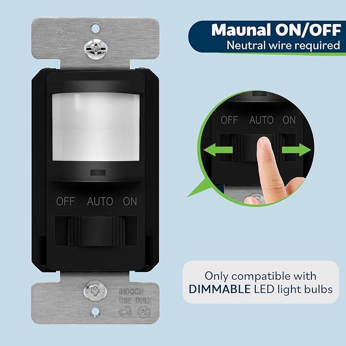 TOPGREENER in Wall PIR Motion Sensor Light Switch, Occupancy Sensor Switch - Image 4