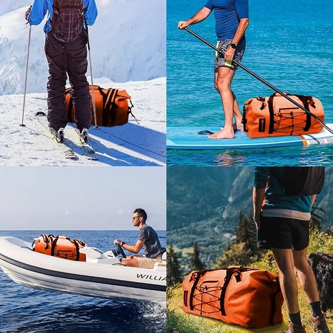 80L Dry Bag Large Waterproof Bag Roll-Top Heavy Duty Fishing Duffel Bag - Image 7