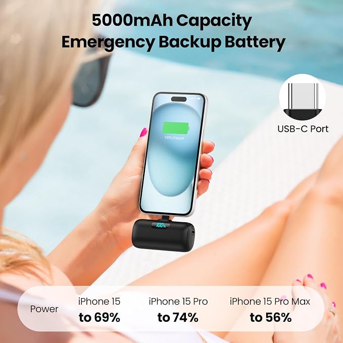 Small Portable Charger for iPhone 17/16/15 Series, 5000mAh 3A PD USB C Power - Image 5