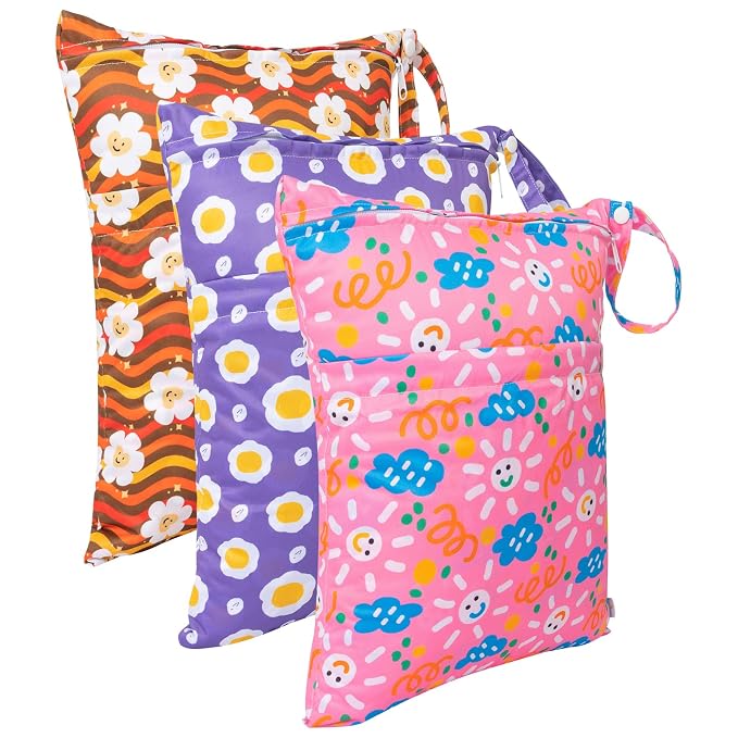 babygoal Wet Dry Bags for Baby Cloth Diapers, Washable Travel Bags, Gym Bag for - Image 3