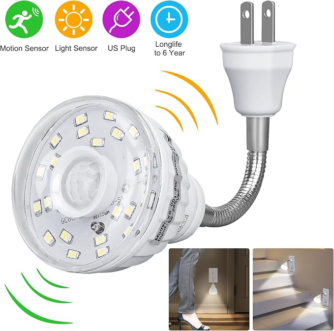 Plug in Motion Sensor Night Light Indoor, PIR Infrared Motion-Activated LED - Image 6