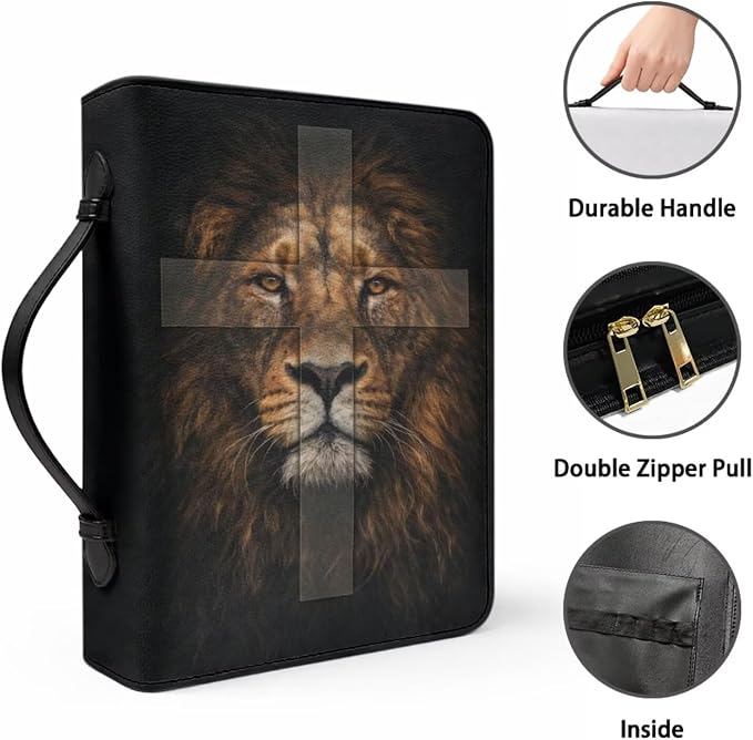 Leather Bible Cover Case for Men PU Bible Case - Image 4