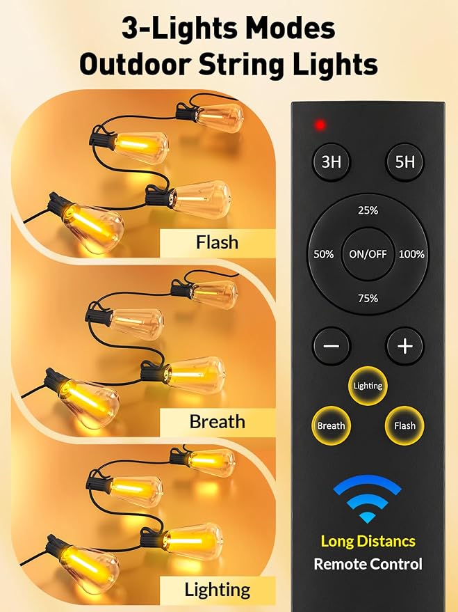 65ft-Solar-String-Lights-Outdoor-Waterproof-Solor-Powered-Patio-Light-Hanging-Ou - Image 6
