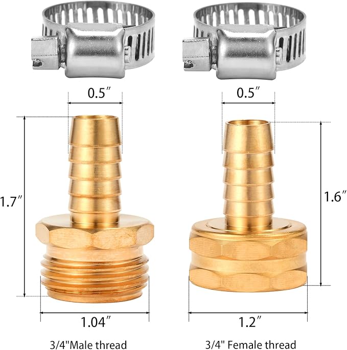 Brass Garden Hose Connector Repair Mender Kit - Image 2