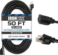 Iron Forge Cable Black Outdoor Extension Cord 50 ft, 50 Foot Outdoor Extension by IronForgeCable