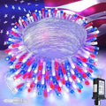 4th of July Red White and Blue Lights, Connectable 200 LED 66FT String Lights by SANJICHA