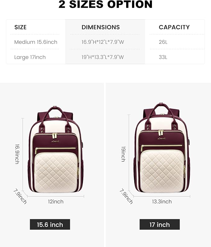 LOVEVOOK Laptop Backpack for Women, Fashion Travel Work Commuter Backpack Purse - Image 8