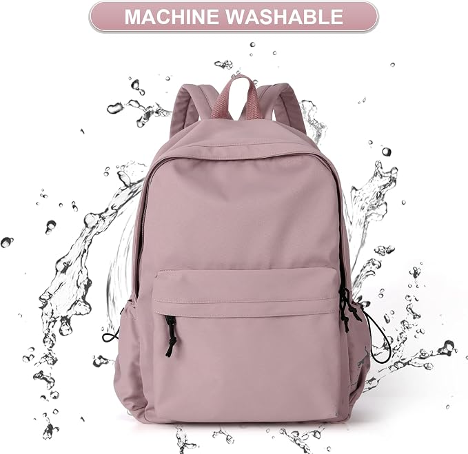 Purple School Backpack for Girls Water Resistant High School Book Bag Simple - Image 5