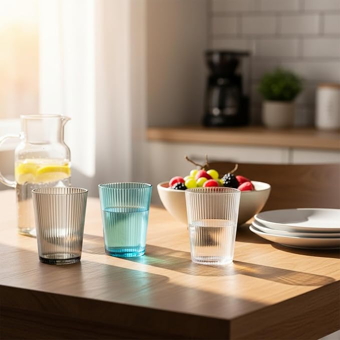 5 PCS Colored Plastic Drinking Glasses, Reusable Acrylic Drinking Cups - Image 2