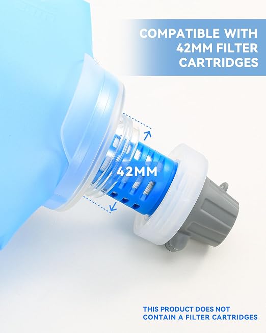 3L Gravity Fed Water Bag, Collapsible Portable Hydration Reservoir Compatible - Image 2