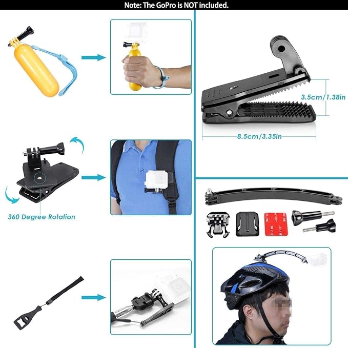 Navitech 60-in-1 Action Camera Accessories Combo Kit - Image 4
