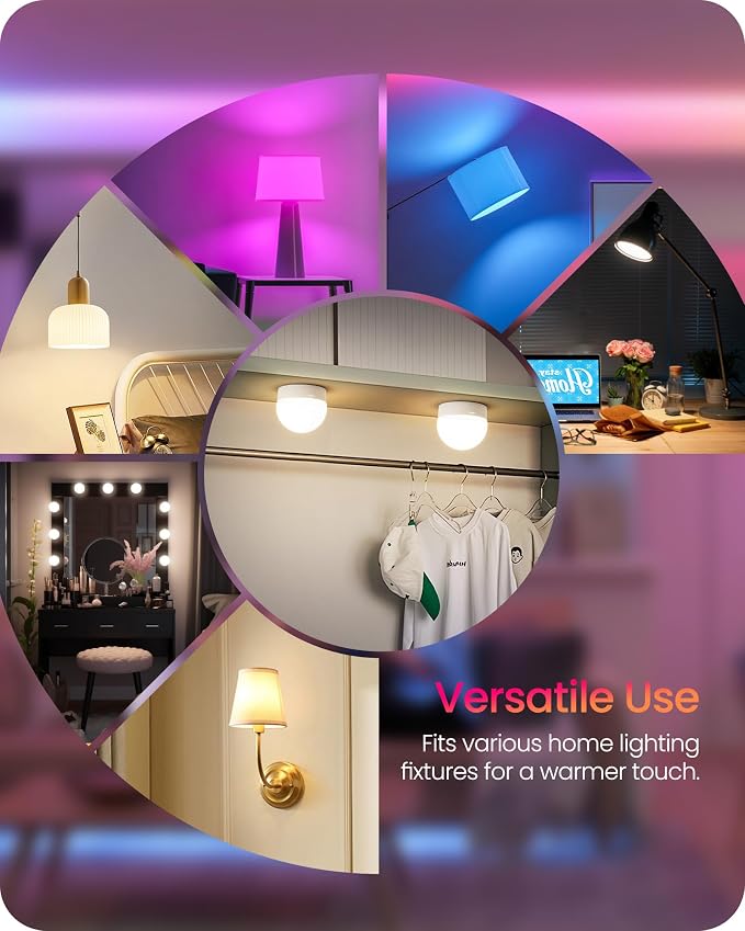Rechargeable Light Bulbs with Remote Control, 4 Packs Battery Operated Light - Image 9