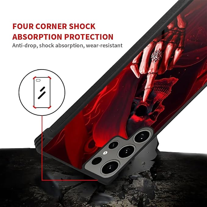 for Samsung Galaxy S24 Ultra Case, Gestures Funny Skull Pattern Graphic Design - Image 6