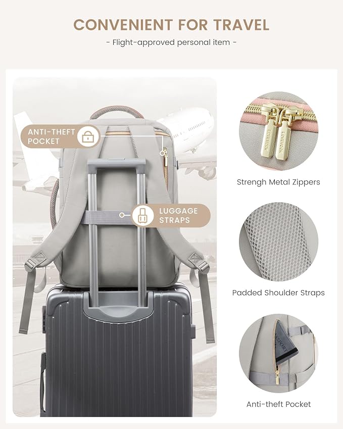 LOVEVOOK Travel Backpack for Women/Men, Personal Item Bag - Image 5