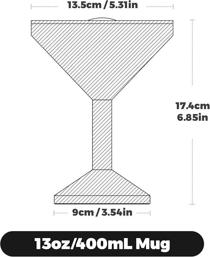 13oz Stainless Steel Martini Glass - Image 2