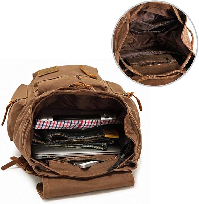 AUGUR High Capacity Canvas Vintage Backpack - Image 5