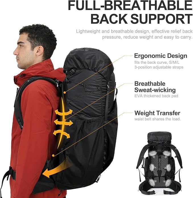 IX INOXTO 55L Internal Frame Waterproof Hiking Camping Backpack - Image 3