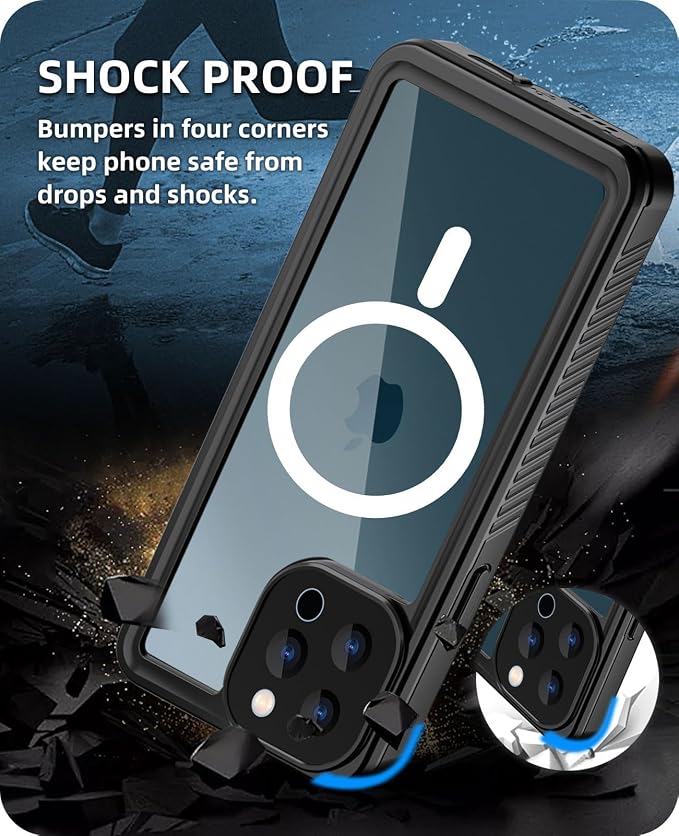 Beeasy for iPhone 12 Pro Max Waterproof Case, 360 Full Body Heavy Duty Phone - Image 4