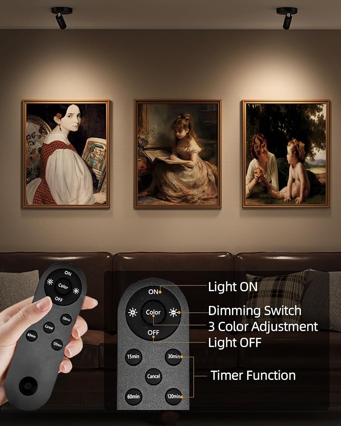 EZVALO Spotlights Indoor with Remote, 5500mAh Rechargeable Picture Lights - Image 4