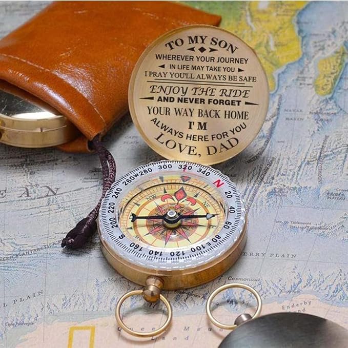 Luminous Compass Dad to Son Enjoy The Ride Compass Camping Outdoor Hiking - Image 7