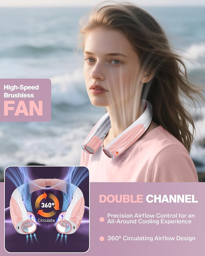 Portable Neck Fan - 6000mAh Battery Hands Free Personal Fan - Image 3