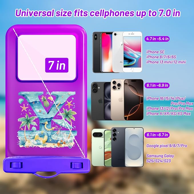 Personalized Initial Waterproof Phone Pouch Case - Image 2