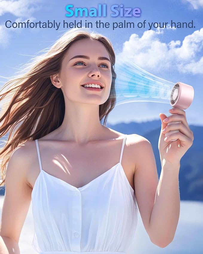 Portable Handheld Fan Personal Small Turbo Hand Fan Powerful, USB Rechargeable - Image 7