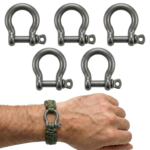 Matte Grey 5/32" Bow Shackle, 5 Pack by Unknown