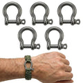 Matte Grey 5/32" Bow Shackle, 5 Pack by Unknown