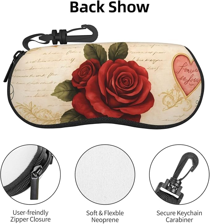 Watercolor Orca Whale Glasses Case Neoprene Portable Zipper Eyeglass Bag - Image 4