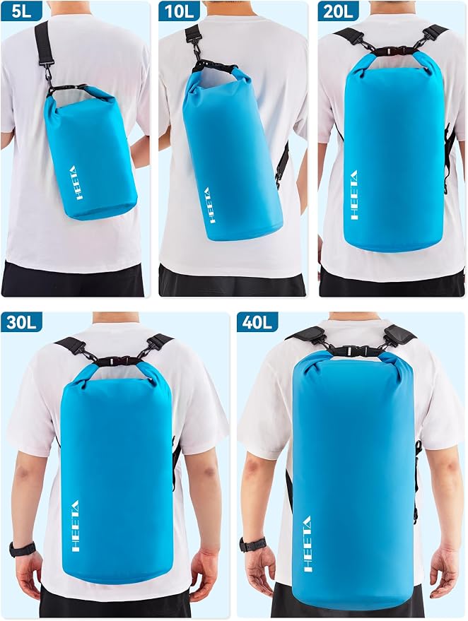 HEETA Waterproof Dry Bag for Women Men, 5L/10L/20L/30L/40L Roll Top Lightweight - Image 8