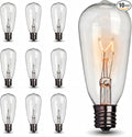 10 Pack ST40 Replacement Bulbs for Outdoor String Lights, 7W E17 Intermediate by Konictom