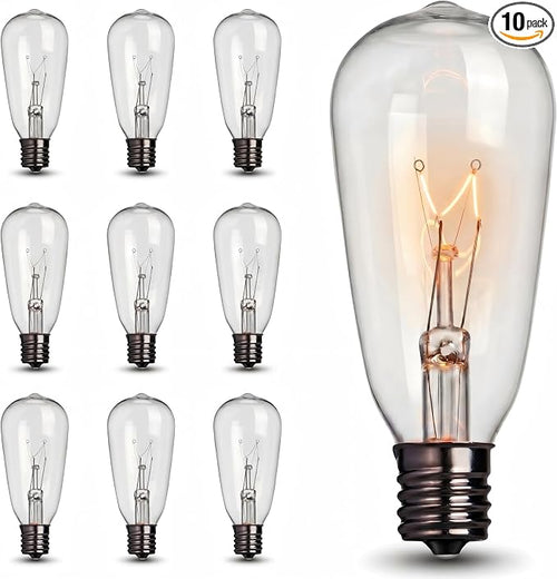 10 Pack ST40 Replacement Bulbs for Outdoor String Lights, 7W E17 Intermediate by Konictom