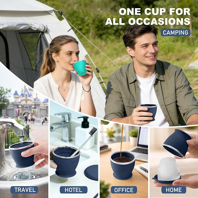 Collapsible Travel Cup, BPA-Free Reusable Water Cup, Lightweight Drinking Cups - Image 6