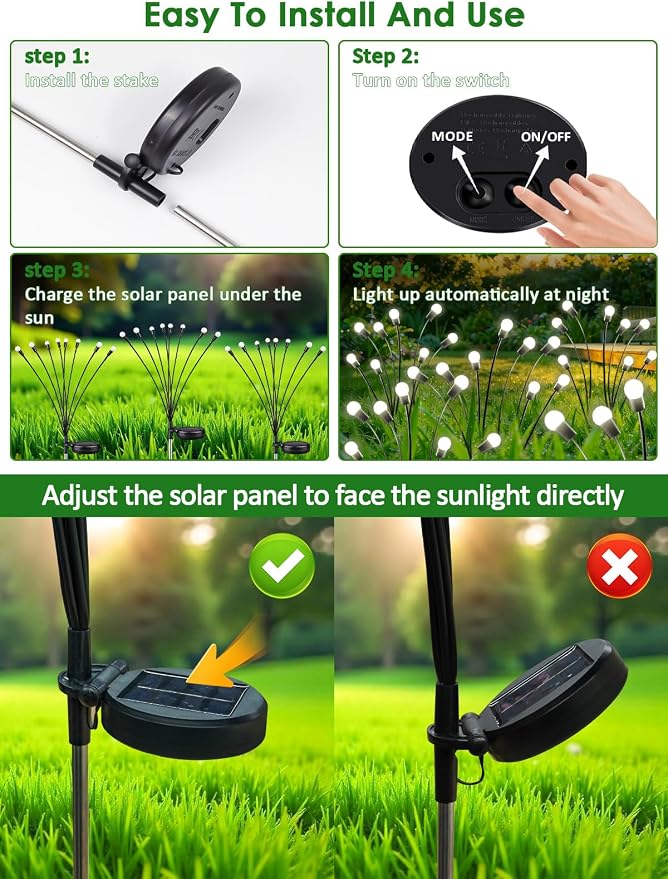 2026 Upgraded Solar Lights Outdoor, 8 Pack Solar Garden Lights - Image 7