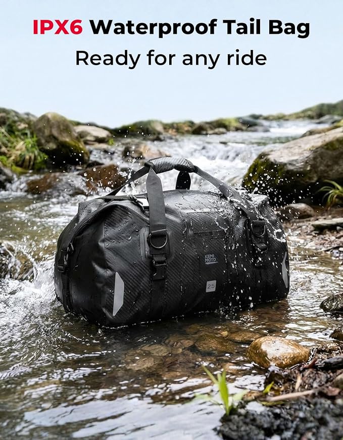 KEMIMOTO Waterproof Motorcycle Dry Bag – Duffle Tail Bag Soft Luggage, - Image 2