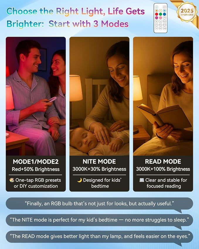 RGB WirelessGlow Rechargeable Light Bulbs - Image 3