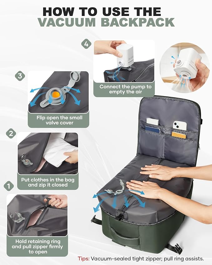 coofay Large Vacuum Backpack Travel - Image 2