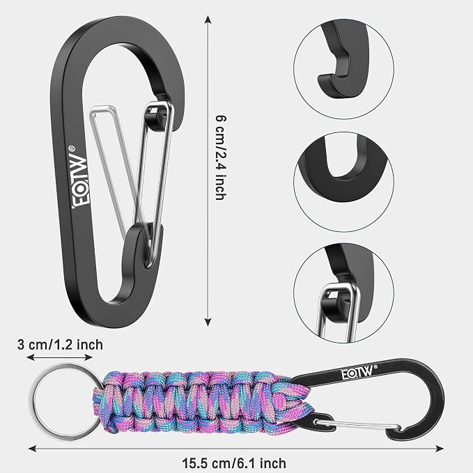 EOTW Paracord Keychain for Men Women Paracord Carabiner Backpack Keychain - Image 6