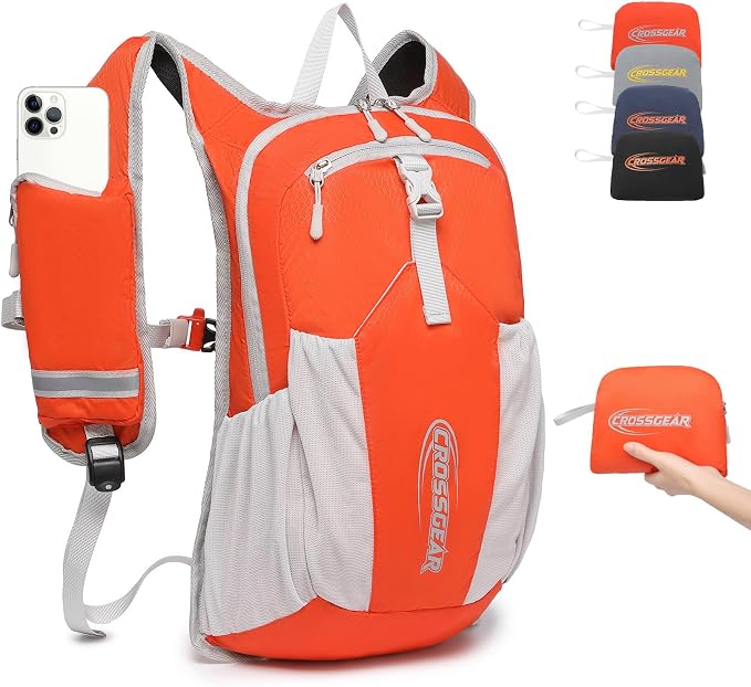 16L Small Hiking Backpack, CROSSGEAR Lightweight Waterproof Foldable Backpack by CROSSGEAR