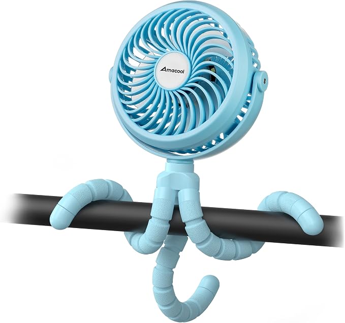 AMACOOL Battery Operated Stroller Fan, Baby Travel Essentials by AMACOOL