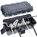 Medium Outdoor Electrical Box, IP54 Waterproof Extension Cord Cover w/ 6 Cable by OUTDSPLY