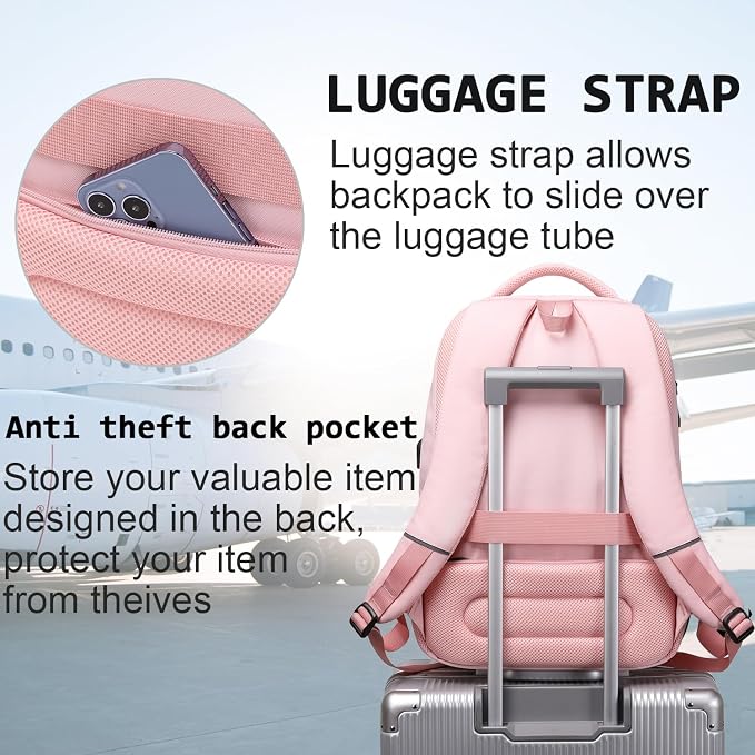 Volher Laptop Backpack, Business Travel Anti Theft Slim Durable Laptops Backpack - Image 6