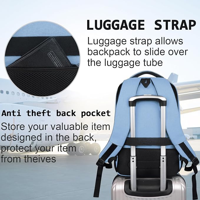 Volher Laptop Backpack, Business Travel Anti Theft Slim Durable Laptops Backpack - Image 6