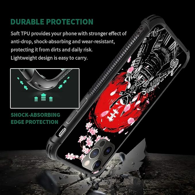 for iPhone 11 Pro Max Case, Sakura Japanese Samurai Pattern Graphic Design Girl - Image 7
