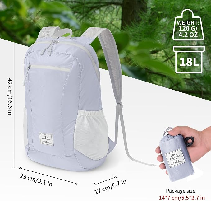 Naturehike 18L Lightweight Hiking Daypack, Waterproof Camping Packable Backpack - Image 3